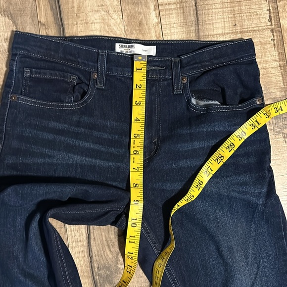 Levi Strauss Dark Wash Taper Adjustable Waistband Denim Jeans Size 16 - Picture 3 of 10